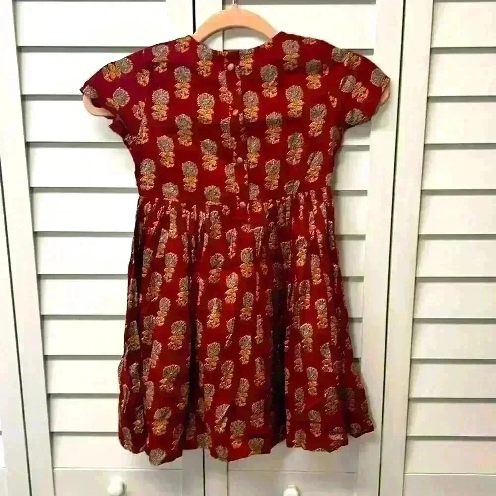 Babyhug Viscose Half Sleeve Frock Dress Size 5-6Y
